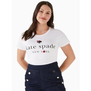 White Kate Spade T Shirt with Lady Bug Design